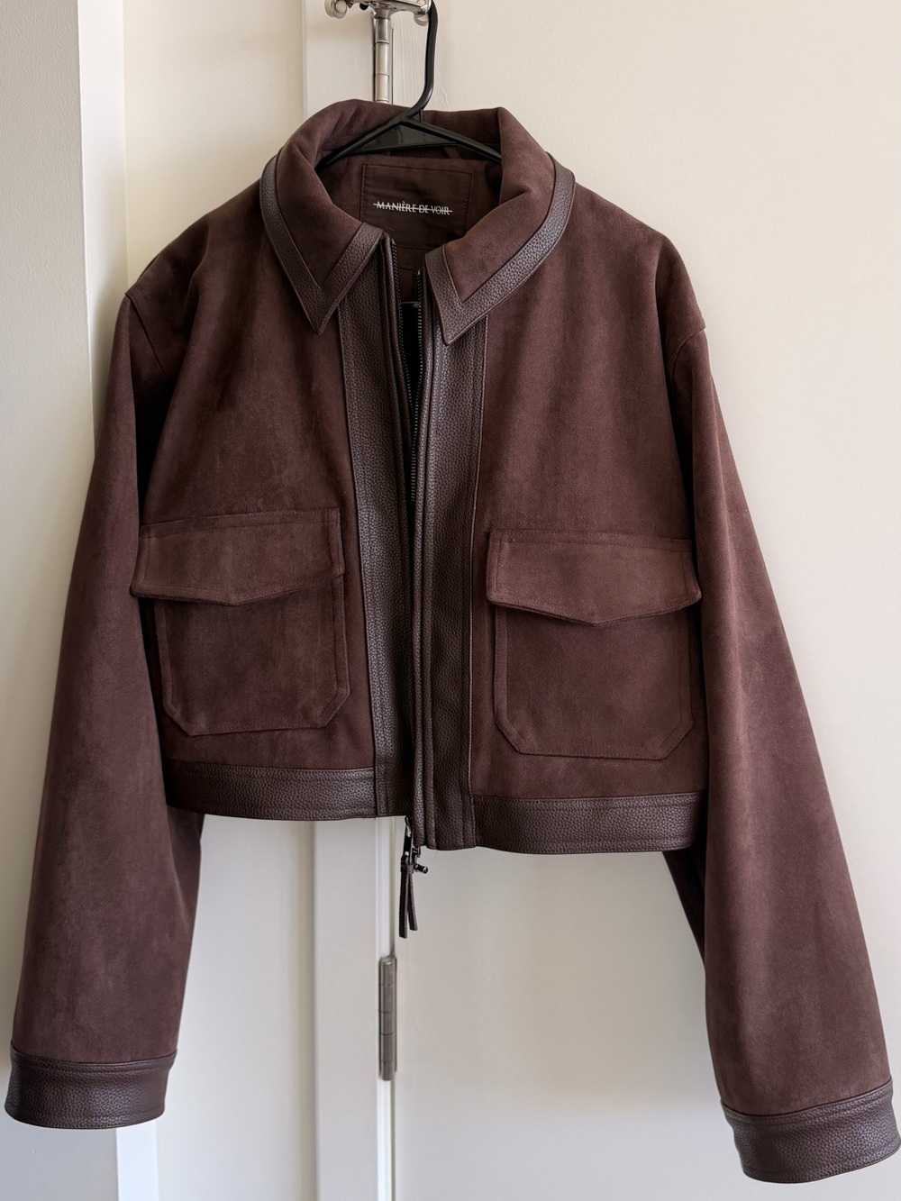MANIERE DE VOIR Leather Jacket, Suede - Size 8 US